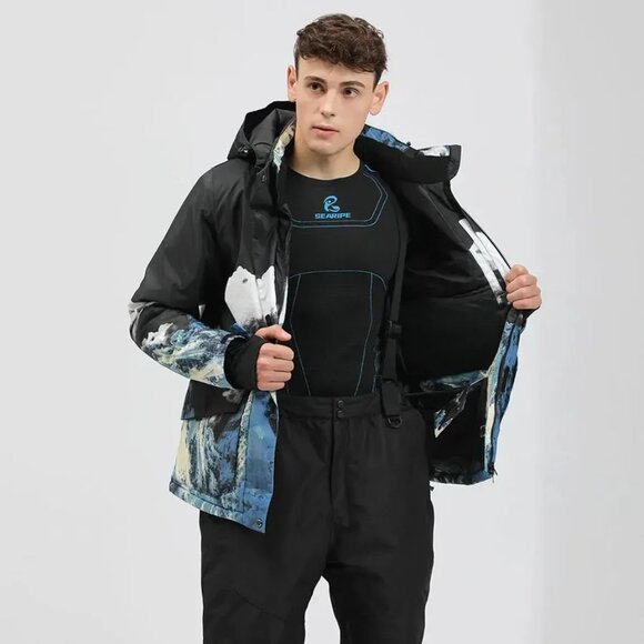 ARCTIC QUEEN NWT men unisex Mountain Grafic winter JACKET coat HOOD Sz XL - L - Picture 3 of 10